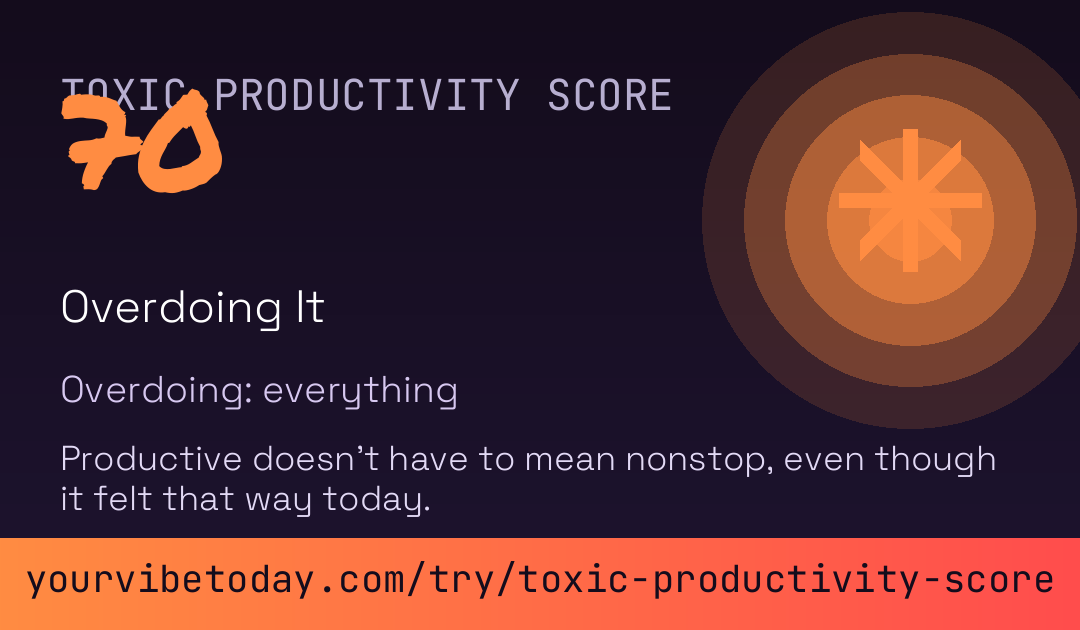 Toxic Productivity Score card preview