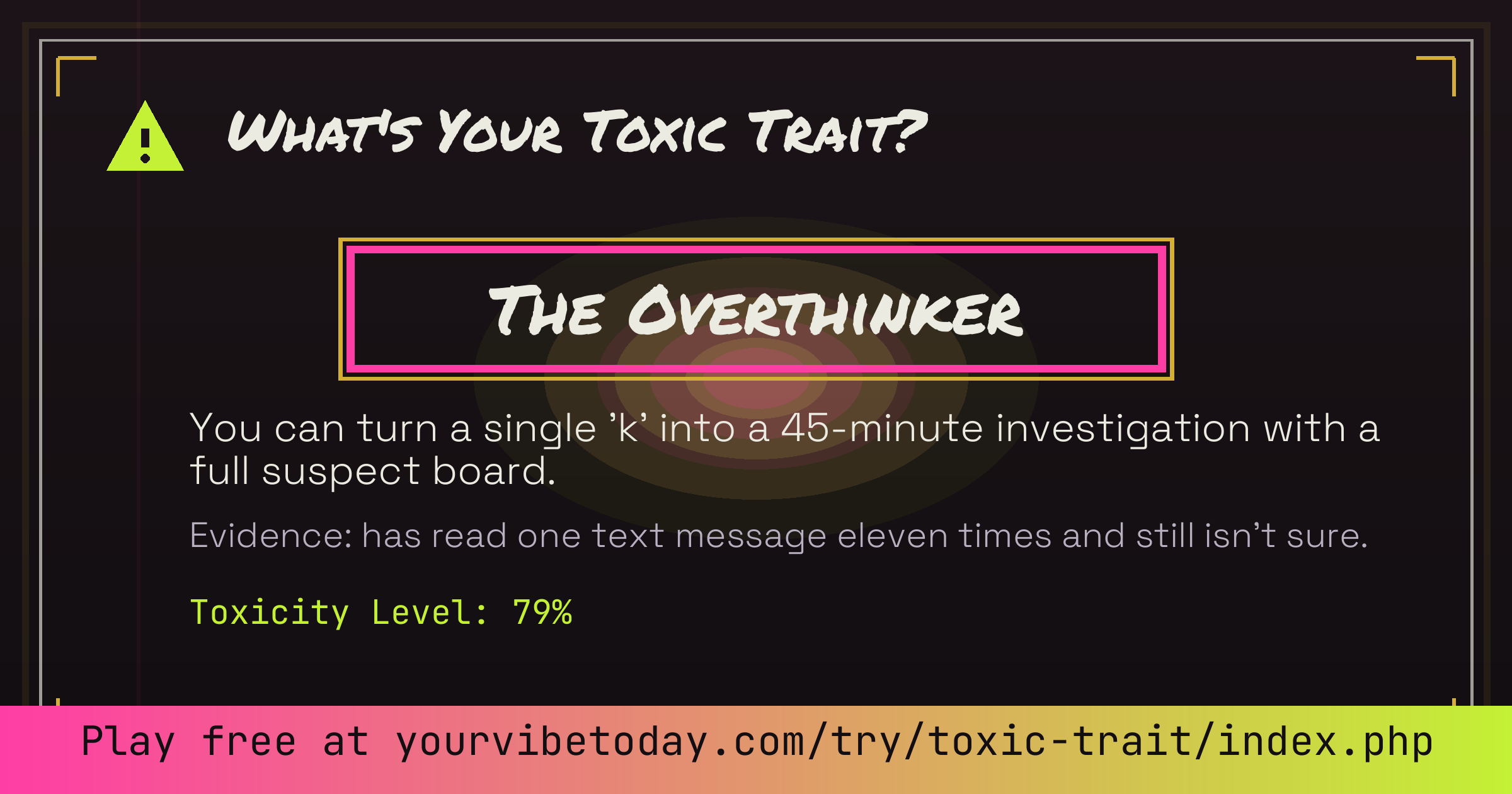 What's Your Toxic Trait? card preview