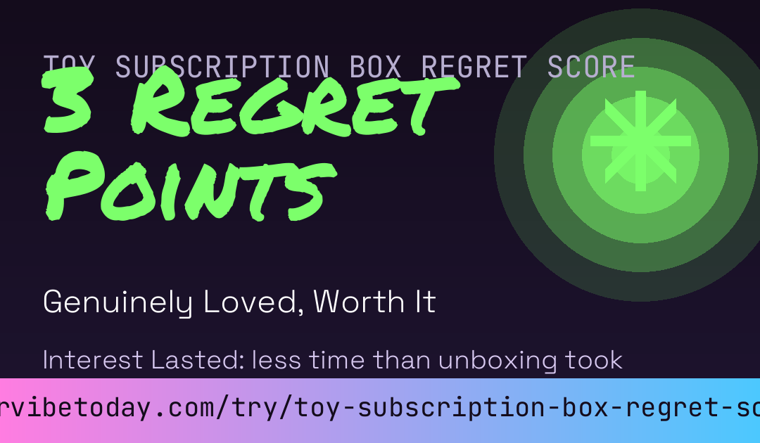 Toy Subscription Box Regret Score card preview