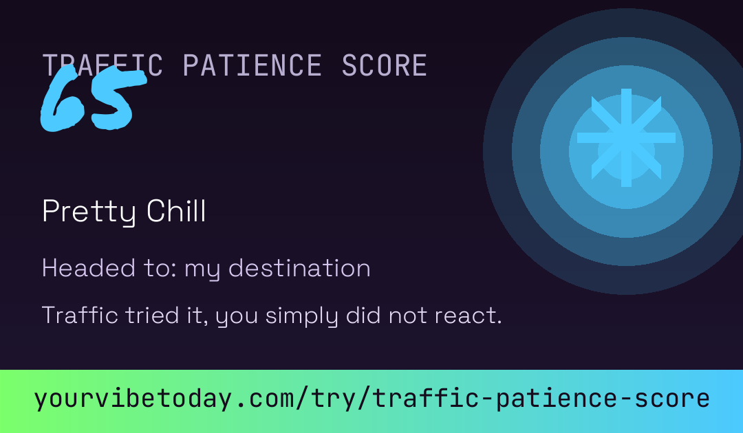 Traffic Patience Score card