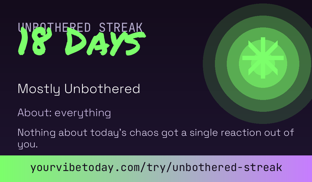Unbothered Streak card preview