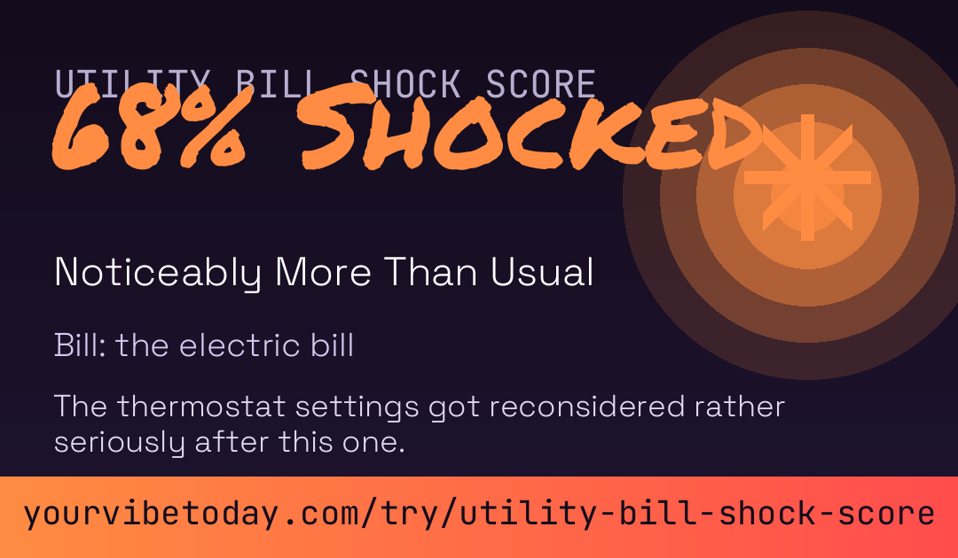 Utility Bill Shock Score card