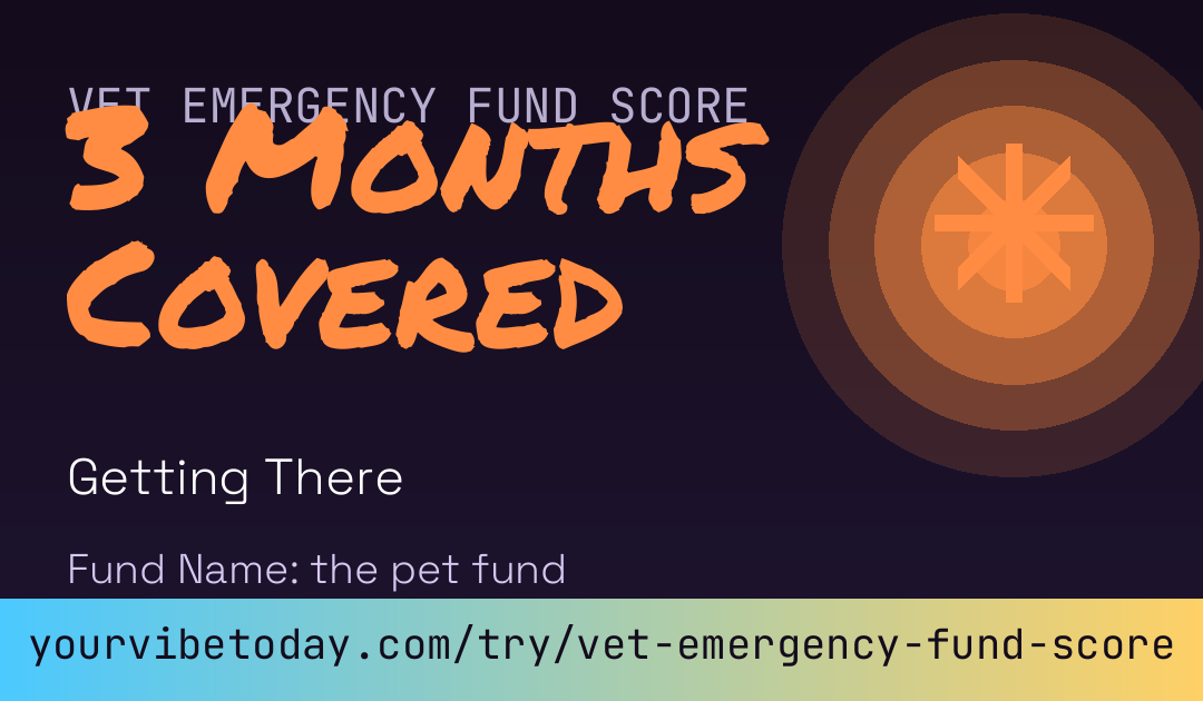 Vet Emergency Fund Score card preview