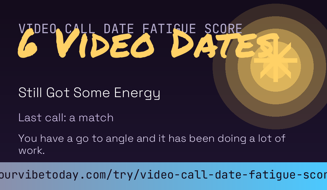 Video Call Date Fatigue Score card preview