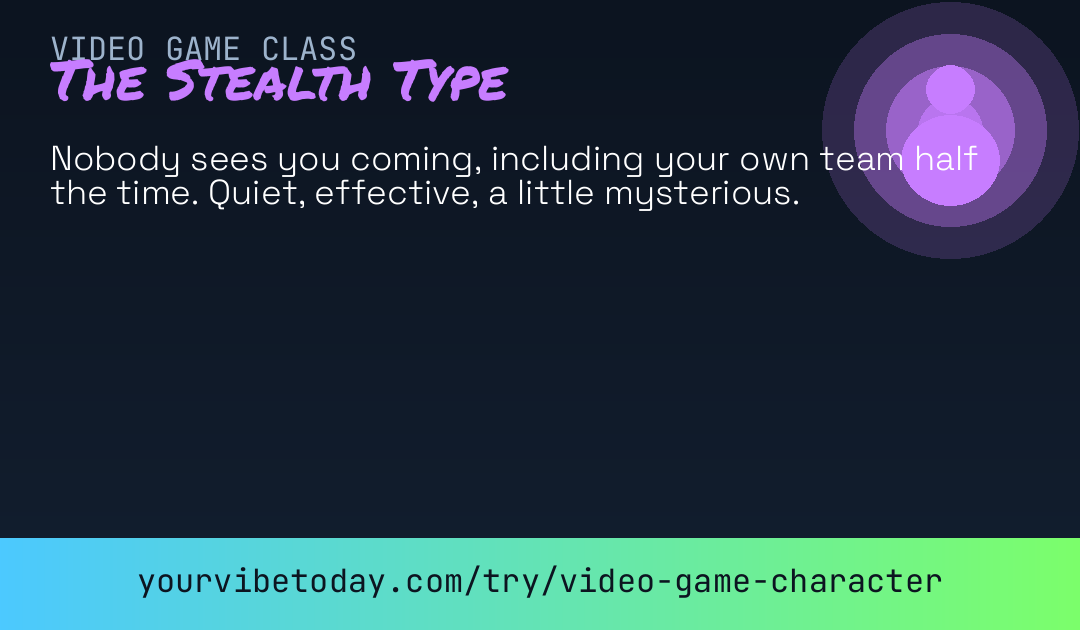 Video game character archetype card
