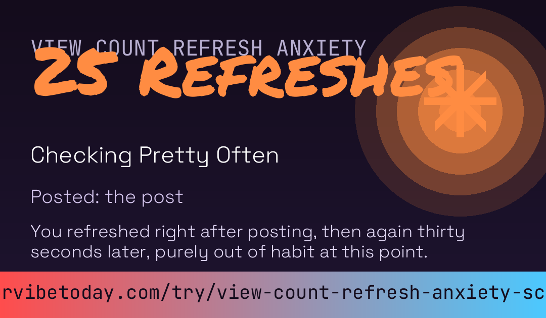 View Count Refresh Anxiety Score card preview