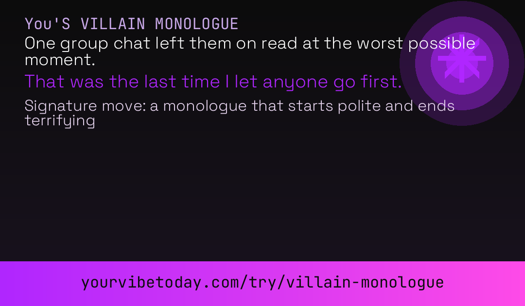 Villain monologue card