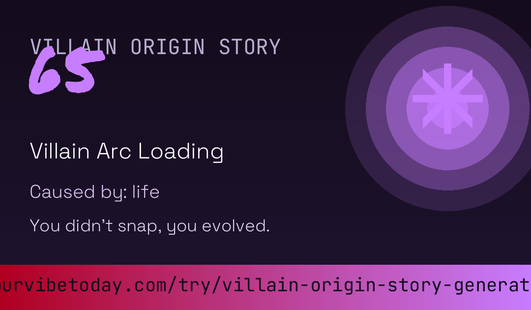 Villain Origin Story Generator card