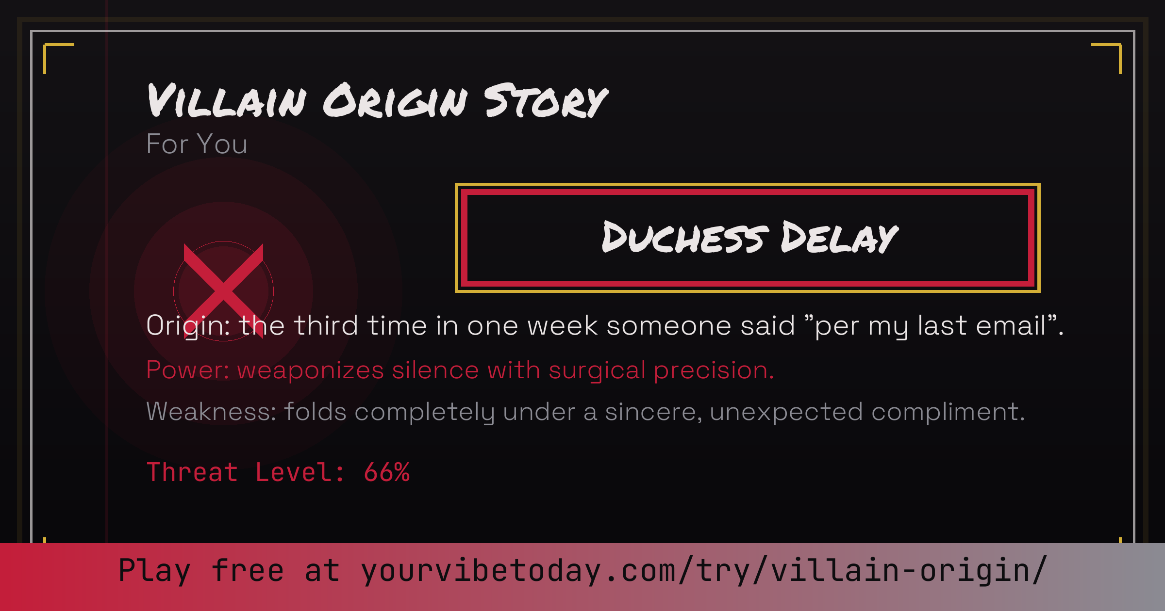 Villain Origin Story card