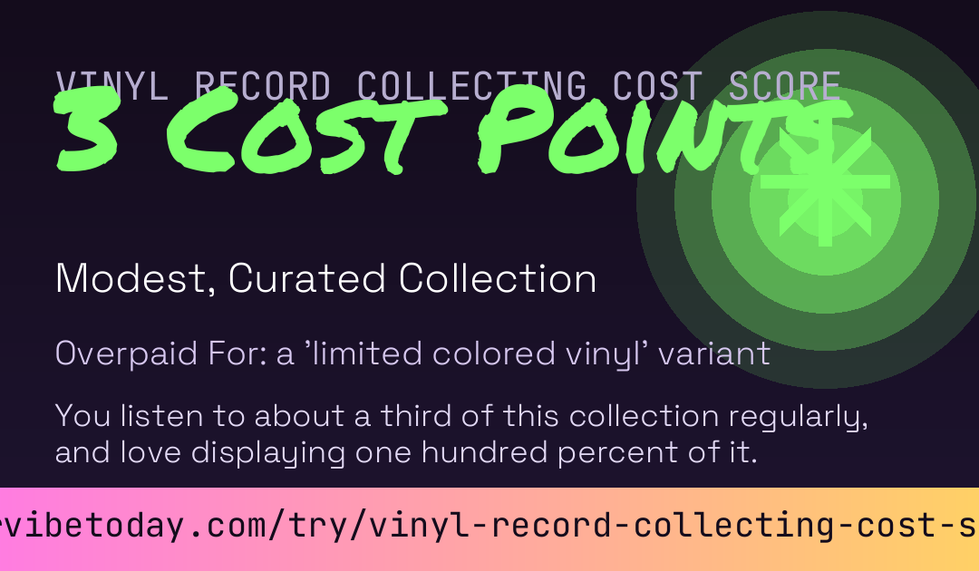 Vinyl Record Collecting Cost Score card preview