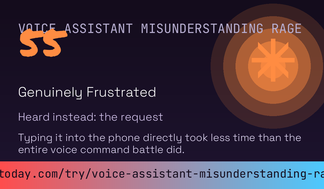 Voice Assistant Misunderstanding Rage Score card preview