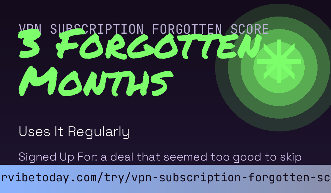 VPN Subscription Forgotten Score card preview