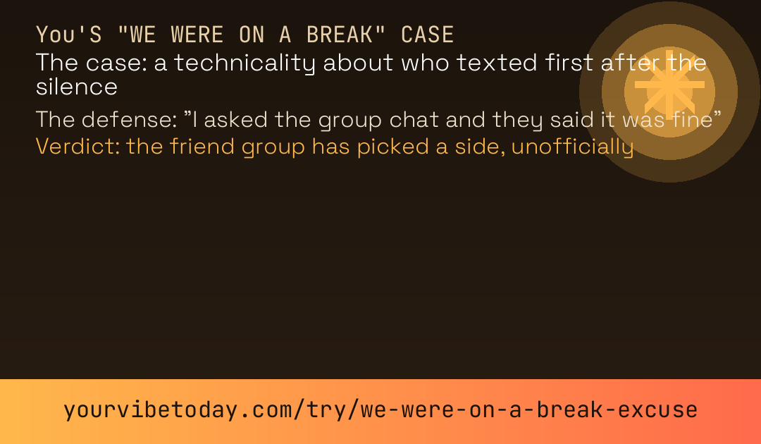 We were on a break case card