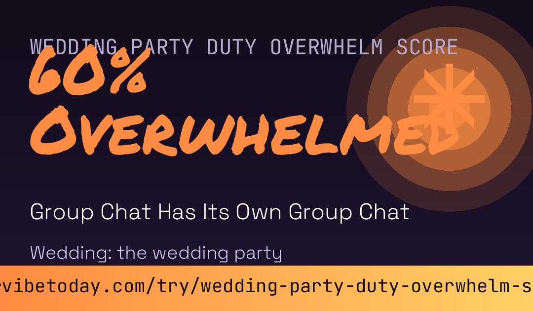 Wedding Party Duty Overwhelm Score card preview