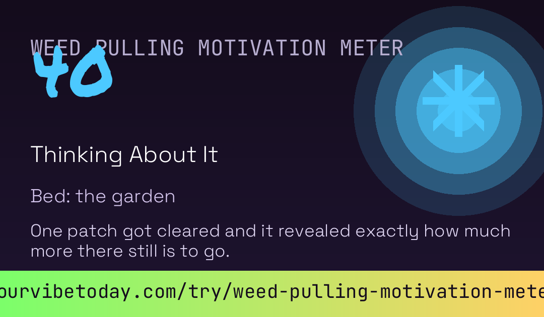 Weed Pulling Motivation Meter card