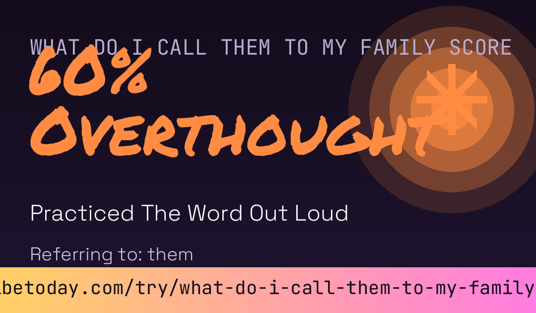 What Do I Call Them To My Family Score card preview