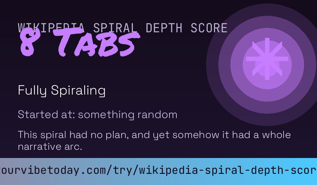 Wikipedia Spiral Depth Score card