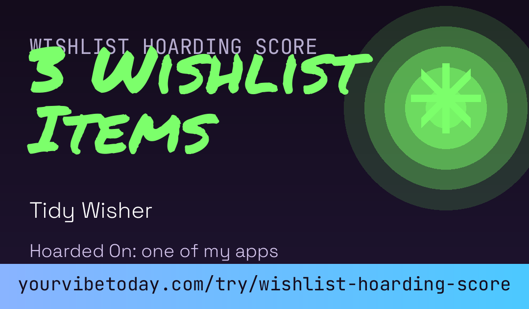 Wishlist Hoarding Score card preview
