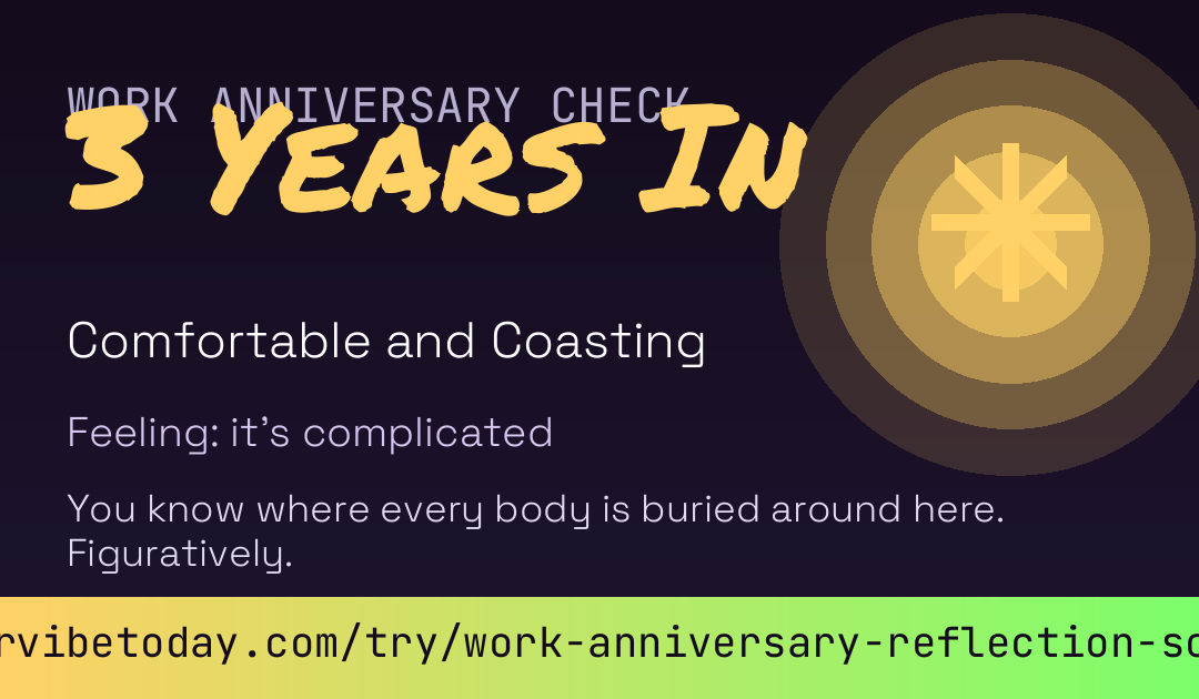 Work Anniversary Reflection Score card