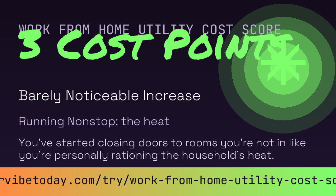 Work From Home Utility Cost Score card