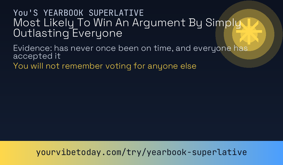Yearbook superlative card