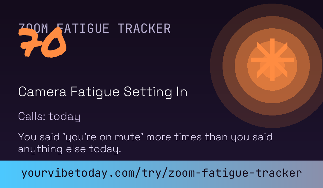 Zoom Fatigue Tracker card