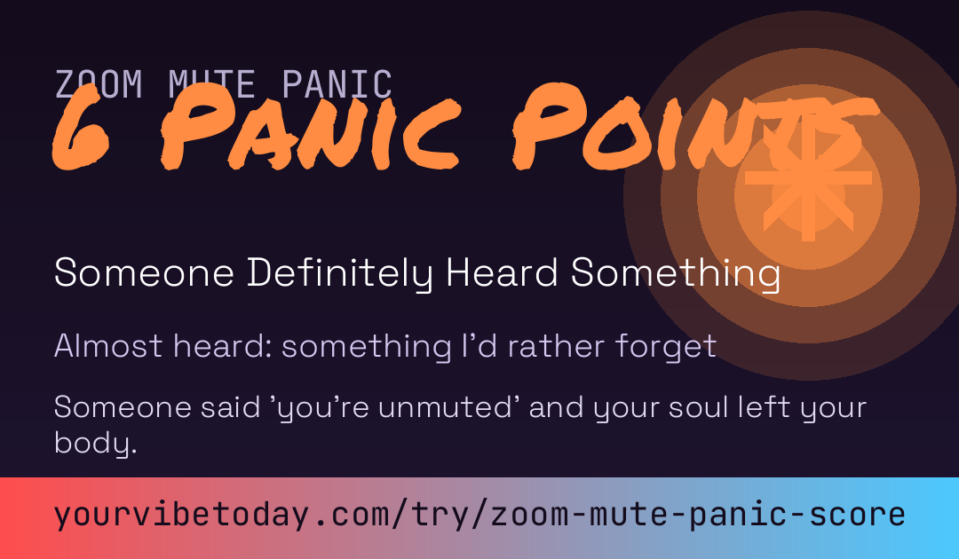 Zoom Mute Panic Score card preview